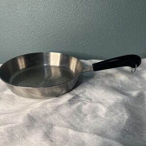 Vintage 1801 Revere Ware 9"- 951 Skillet, Fry Pan Stainless, Clinton , ILL